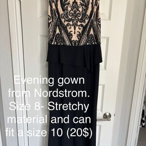 Nordstrom Black and Cream Maxi Dress
